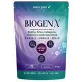BIOTINA E COLLAGENE, Integratori per Capelli e Pelle. Biotina capelli donna, 90 compresse. Acido Ialuronico, Zinco, Collagene, Biotina per crescita capelli, unghie, pelle e articolazioni. BIOGENX