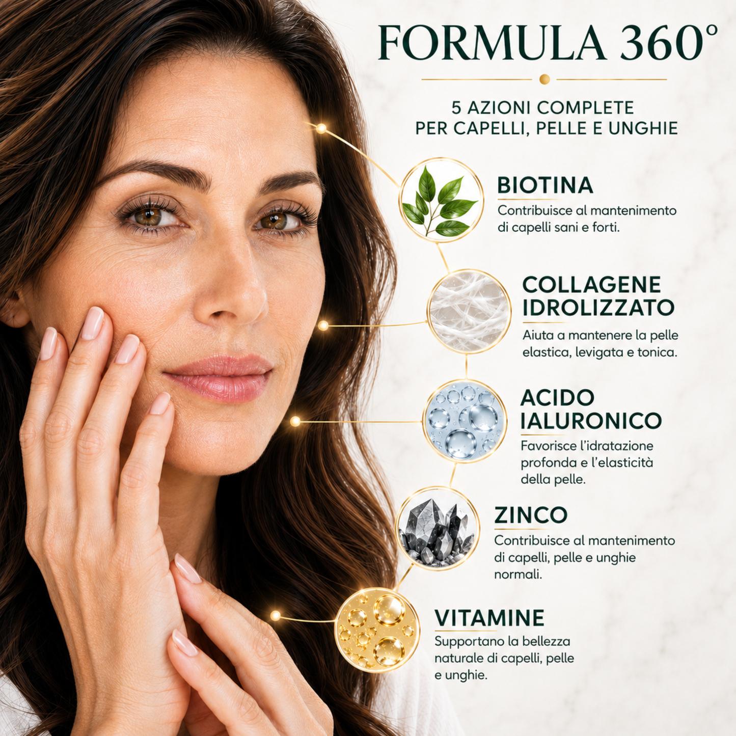 BIOTINA E COLLAGENE, Integratori per Capelli e Pelle. Biotina capelli donna, 90 compresse. Acido Ialuronico, Zinco, Collagene, Biotina per crescita capelli, unghie, pelle e articolazioni. BIOGENX