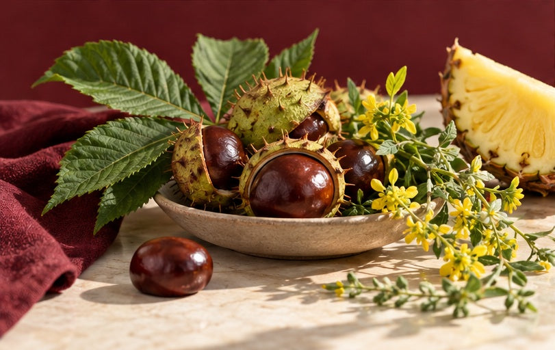 Castagne di ippocastano, meliloto e ananas